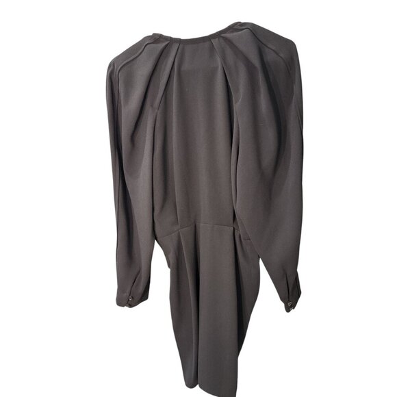 IRO Paris Black Plunging V-Neck Draped Mini Dress Size 40, Pre-Owned,  EUC - Picture 5 of 8